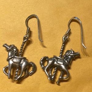 UNIQUE Sterling silver carousel horse earrings